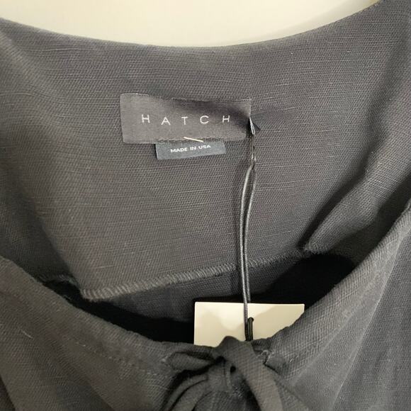 Hatch Collection Jenna Ruffle Button Front Midi Dress Black Maternity New Small - Picture 12 of 16